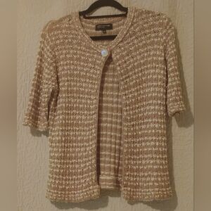 Jones New York Multicolor Knit Short-Sleeve Cardigan